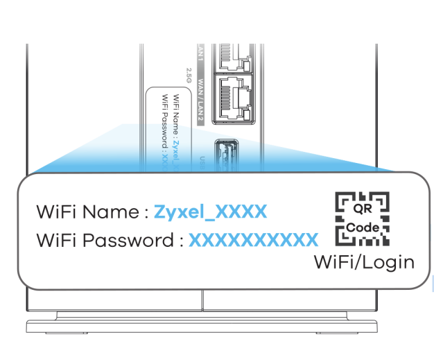 Kuva tarrasta joka löytyy reitittimen pohjasta
